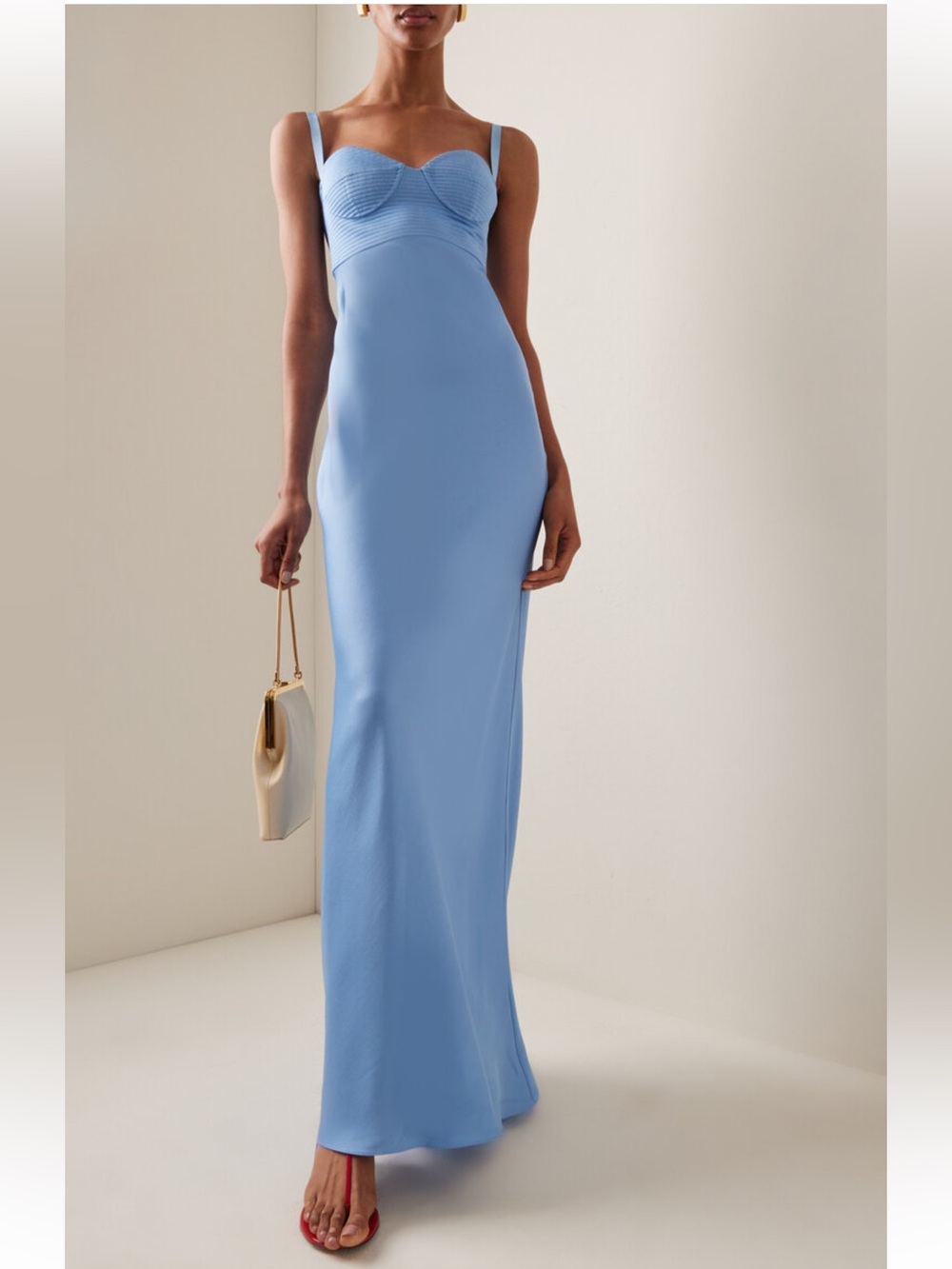 Anna October satin blue dress
